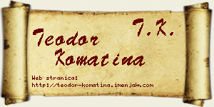 Teodor Komatina vizit kartica